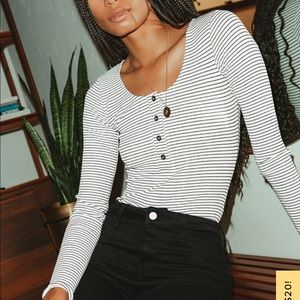 Lulu’s Ribbed Henley Bodysuit
